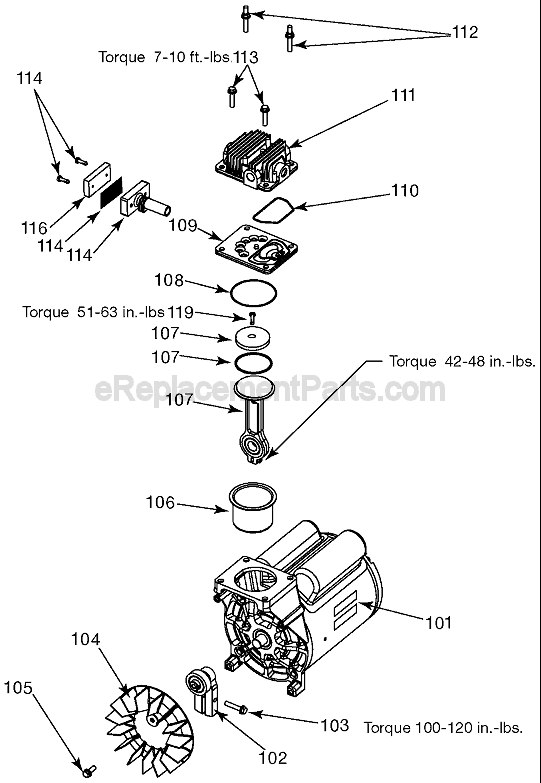 Page B Diagram and Parts List for CPF6020-W Type 0 Porter Cable Compressor